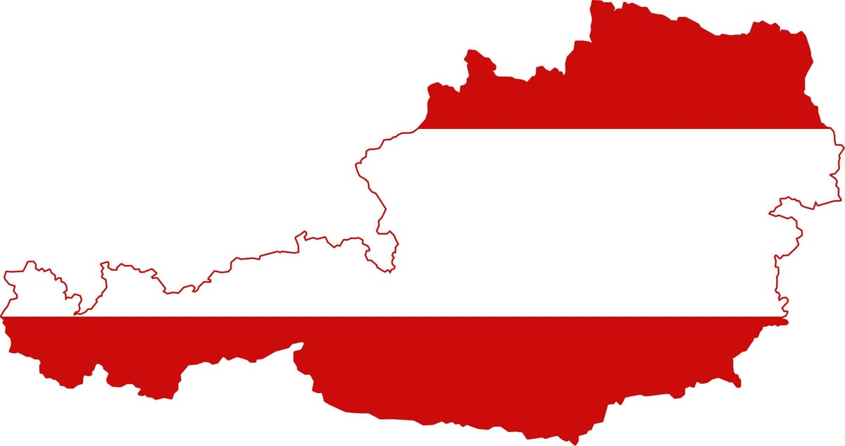 австрија мапата знаме