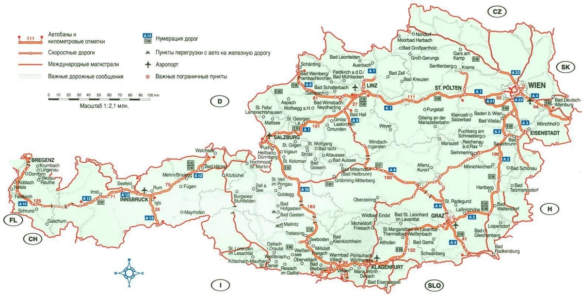 австрија патна мапа