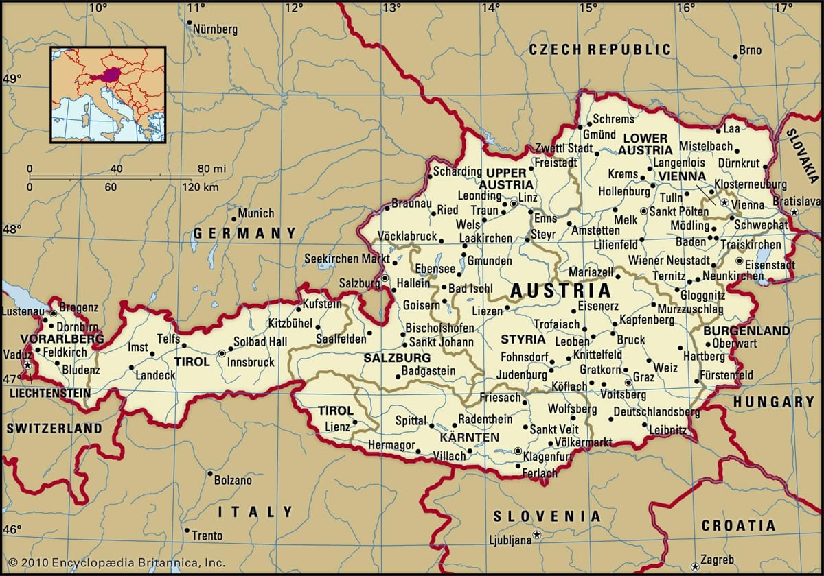карта на замоци во австрија