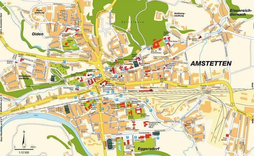 карта на amstetten австрија