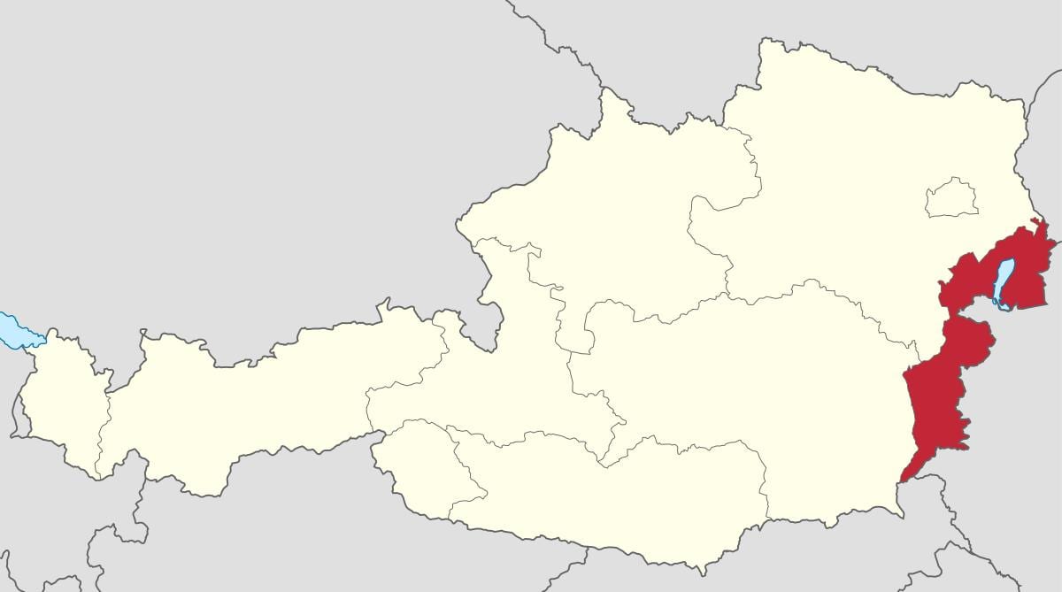 карта на burgenland австрија