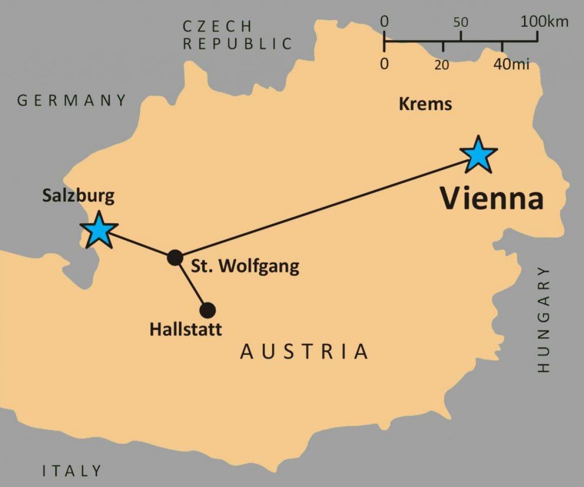 карта на hallstatt австрија 