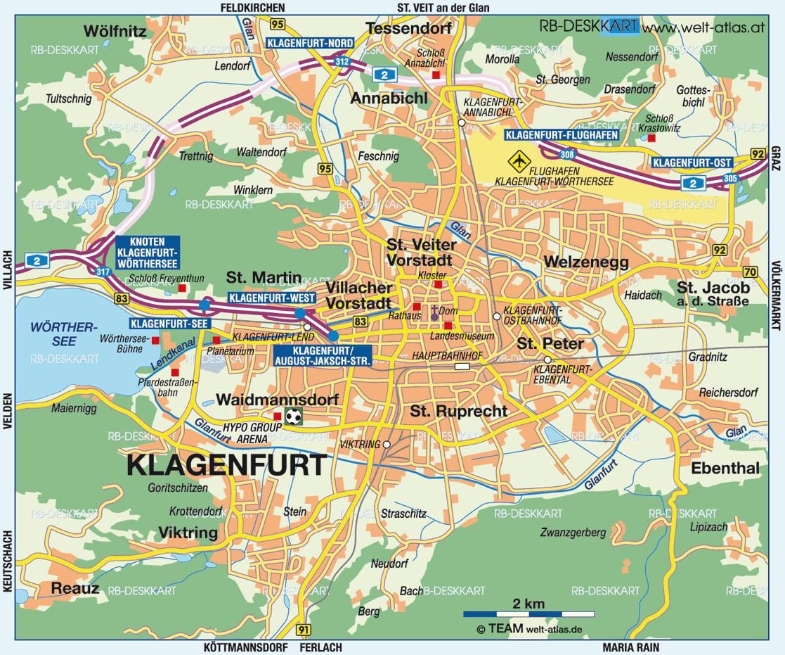 карта на klagenfurt австрија