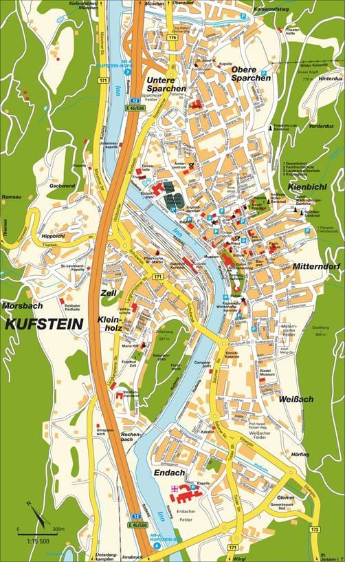 карта на kufstein австрија