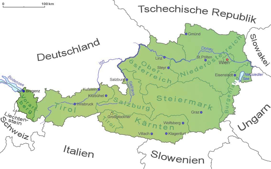 карта на vorarlberg австрија