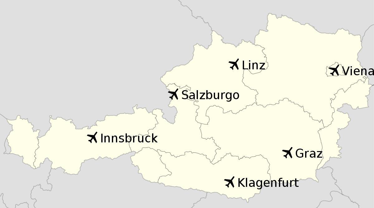 аеродроми во австрија мапа