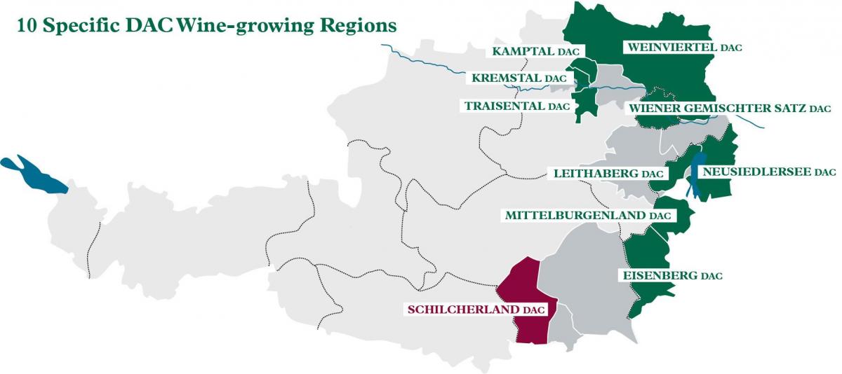 австрискиот вински региони мапа