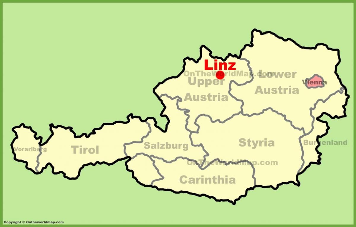 карта на линц, австрија