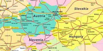 Австрија железнички мапа