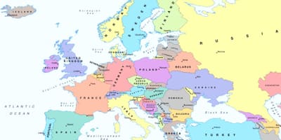 Карта на европа покажува австрија