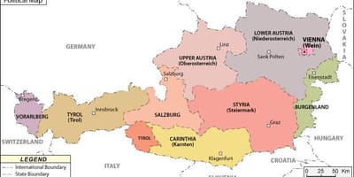 Карта на австрија политички 