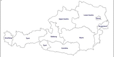 Празно карта на австрија