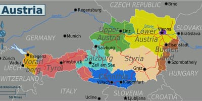 Австрискиот провинции на мапата