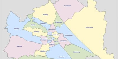 Мапа на виена, австрија област 
