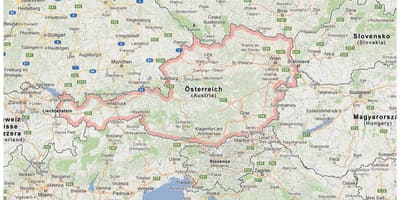 Карта на австрија и во соседните земји
