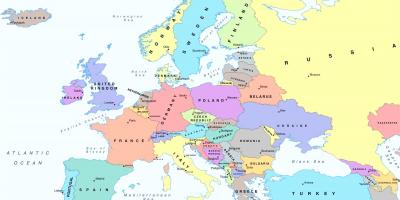 Карта на европа покажува австрија